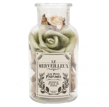 Üvegedény 12 cm potpourrival zöld