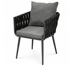 Zahradní židle, kov, látka, šedá, AZC-1105 GREY
