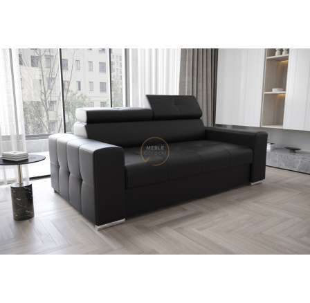 SOFA MARGO II 195 CM - SKÓRA NATURALNA - Skóra czarna
