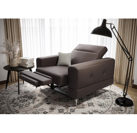 FOTEL MALIBU RELAX SKÓRA NATURALNA - Skóra szara