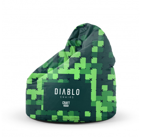 Gyermek babzsák Minecr, zöld Craft Edition