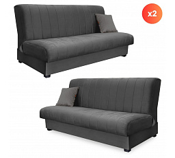 Zestaw 2x Wersalka Rozkładana SIGMA Szara