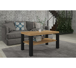 GOMEZ dohányzóasztal 100x55 Artisan+Fekete Matt