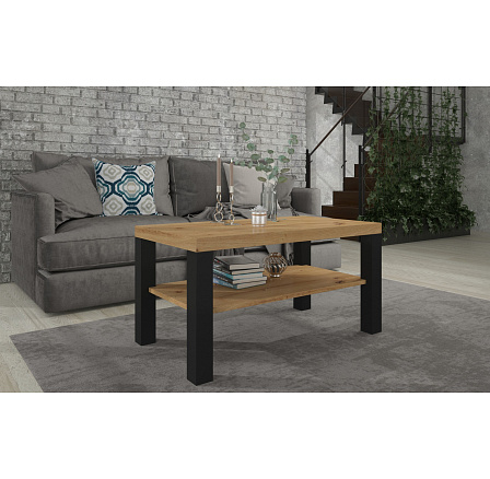 GOMEZ dohányzóasztal 100x55 Artisan+Fekete Matt