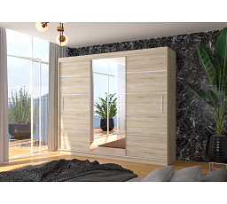 Tolóajtós szekrény tükörrel SALTO 250 Sonoma+Sonoma