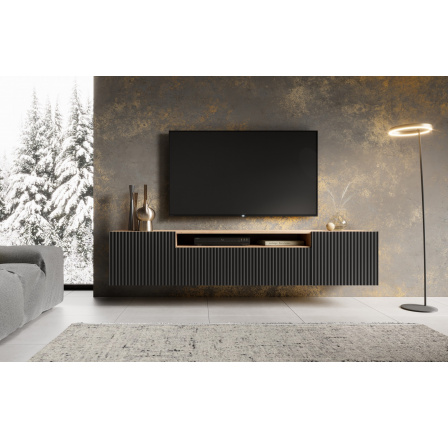 Fali TV szekrény NOEMI Fekete+Artisan