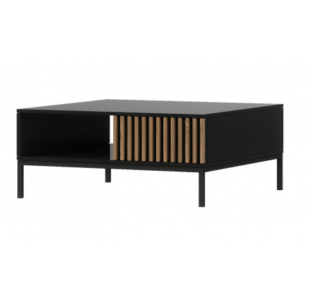 Meorati 80 Stolik Czarny/Dąb Artisan Czarny Mat, Dąb Artisan 80x35