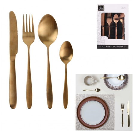 Charbon evőeszközkészlet réz 16 darabos