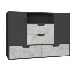 NANO komód - NA7, grafit + enigma