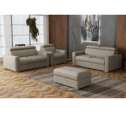 Sedací souprava Petrit 3+2+1+taburet Aragon hnědošedá