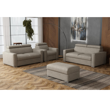 Sedací souprava Petrit 3+2+1+taburet Aragon hnědošedá