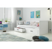 Rozkládací postel s matracemi Harwig bílá