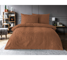 Luxusní žakárové povlečení 140x200, 70x90cm listy hnědé