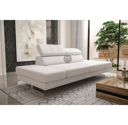 SOFA EMPORIO II 250 CM SKÓRA NATURALNA - Skóra biała