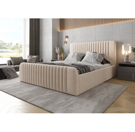 ŁÓŻKO MODENA Z POJEMNIKIEM - 200 cm x 200 cm , Drewniany