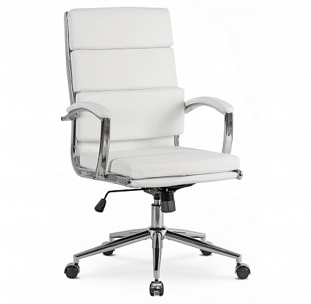 Fotel Obrotowy CAMILO Biały Ekoskóra