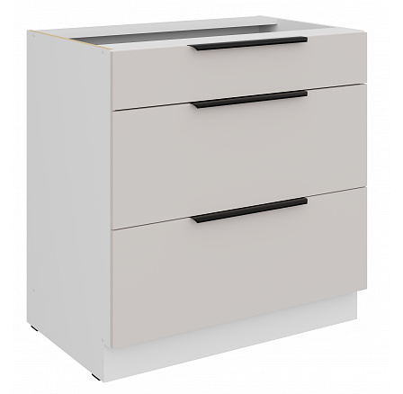 Dolní skříňka COMBO - 80 D 3S BB, Bílá/Kašmír