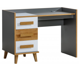 WERSO íróasztal - W8, Fehér Briliáns+Antracit+Rivera