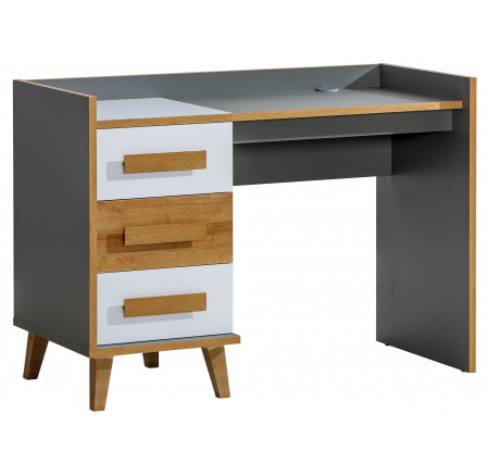 WERSO íróasztal - W8, Fehér Briliáns+Antracit+Rivera