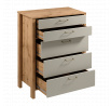 INDYGO K5S komód, Wotan Tölgy/Bézs