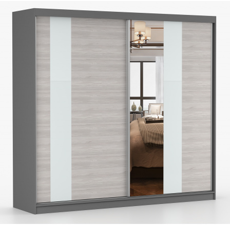 MULTI 32 gardróbszekrény - 233 cm, Szürke/Kathult