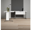 Rohový psací stůl OFFICE 80400/303, Bílá/Stříbrná