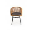 Étkezőszék K400, fekete/természetes/szürke