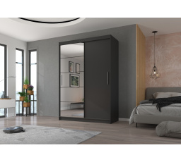 Tolóajtós szekrény tükörrel ESTI 150 Antracit+Antracit