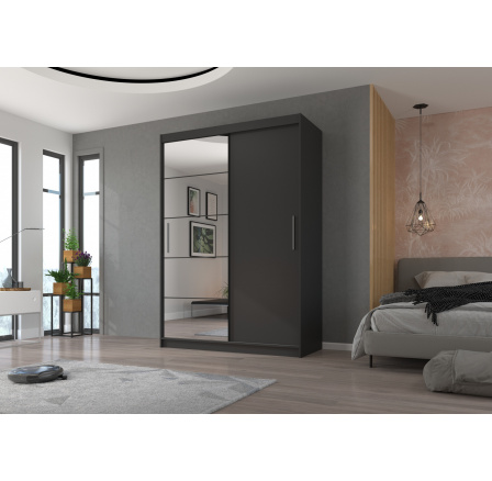 Tolóajtós szekrény tükörrel ESTI 150 Antracit+Antracit