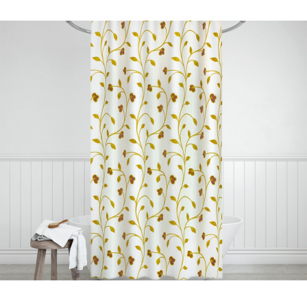 Koupelnový závěs béžové rostliny