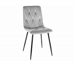 Étkezőszék TOM VELVET, világosszürke Bluvel 03/fekete matt