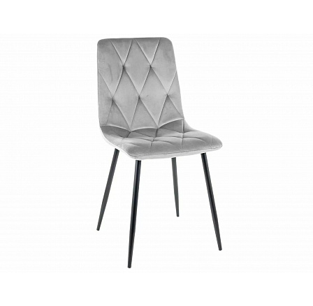 Étkezőszék TOM VELVET, világosszürke Bluvel 03/fekete matt