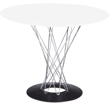 Ciklon kerek asztal, fehér