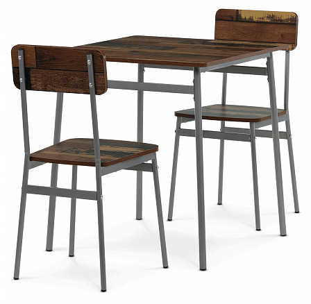 Étkezőgarnitúra 2 székkel, 70x70x76cm, MDF, régi fa, AUT-O2122 OLW2 Étkezőgarnitúra 2 székkel, 70x70x76cm, MDF, régi fa, AUT-O2122 OLW2