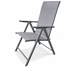 Zahradní židle, kov, síťovina, šedá, AZC-S1116 GREY