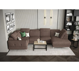 NAROŻNIK TAPICEROWANY MALIBU MAX II 180x350x182 CM - Odcienie brązowego , Strona lewa