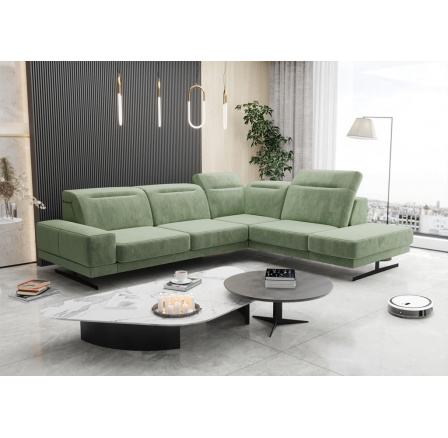 NAROŻNIK FIORE 265x220 CM - Odcienie zieleni , prawa