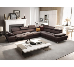 NAROŻNIK Z FUNKCJĄ SPANIA I RELAX GALAXY MAX 350x280 CM - Wybierz własny kolor - Zapisz swój wybór - Galeria tkanin poniżej , prawa