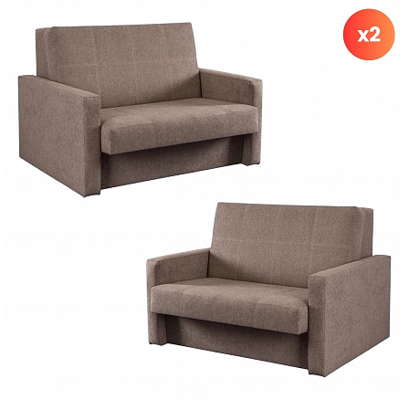 Zestaw 2x Fotel Do Spania Dwuosobowy MILAN 2 Beżowy