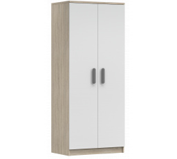 2D SMYK III - 06 Gardróbszekrény, Sonoma Tölgy/Fehér/Szürke