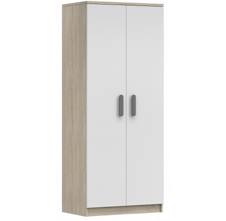 2D SMYK III - 06 Gardróbszekrény, Sonoma Tölgy/Fehér/Szürke