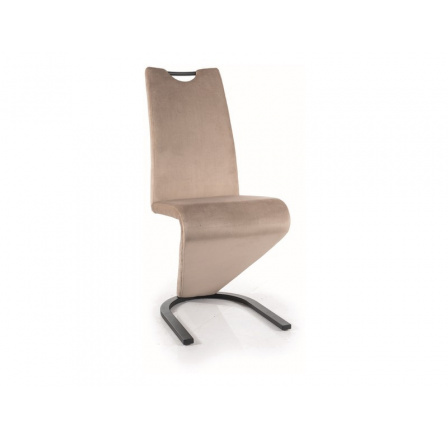 KRZESŁO H090 VELVET CZARNY STELAŻ / CIEMNY BEŻ BLUVEL 40