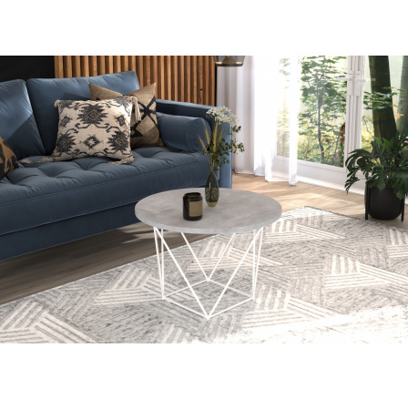 LIAM Dohányzóasztal Fehér+Beton