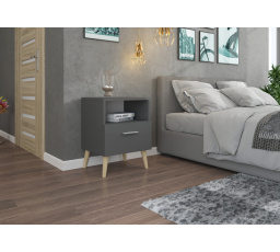 Éjjeliszekrény fiókkal LOGAN Gray