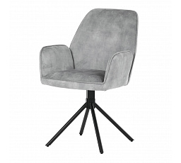 Jídelní židle, šedá, sametová látka, HC-511 SIL4