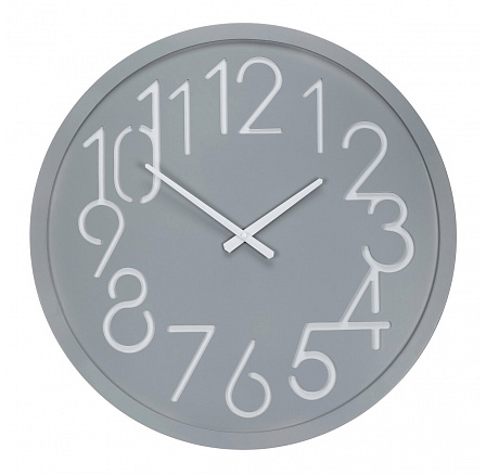 Hodiny nástěnné - pr. 60 cm, MDF, světle šedé Hodiny nástěnné - pr. 60 cm, MDF, světle šedé