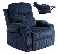 Fotel Rozkładany TORRES Granatowy Sztruksowy