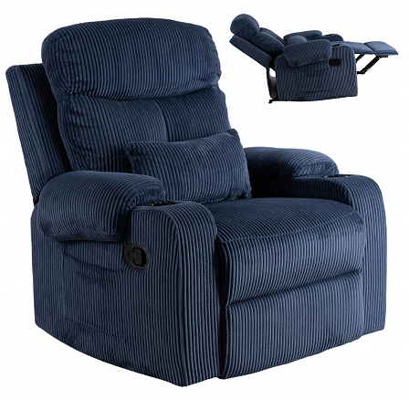 Fotel Rozkładany TORRES Granatowy Sztruksowy
