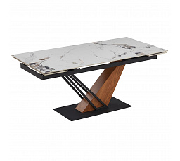 Stół REX 2 Ceramiczny Rozkładany 180-240 cm Biały Marmur/Dąb