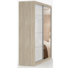 MULTI 35 gardróbszekrény - 203 cm, Sonoma Tölgy/Fehér Fényes